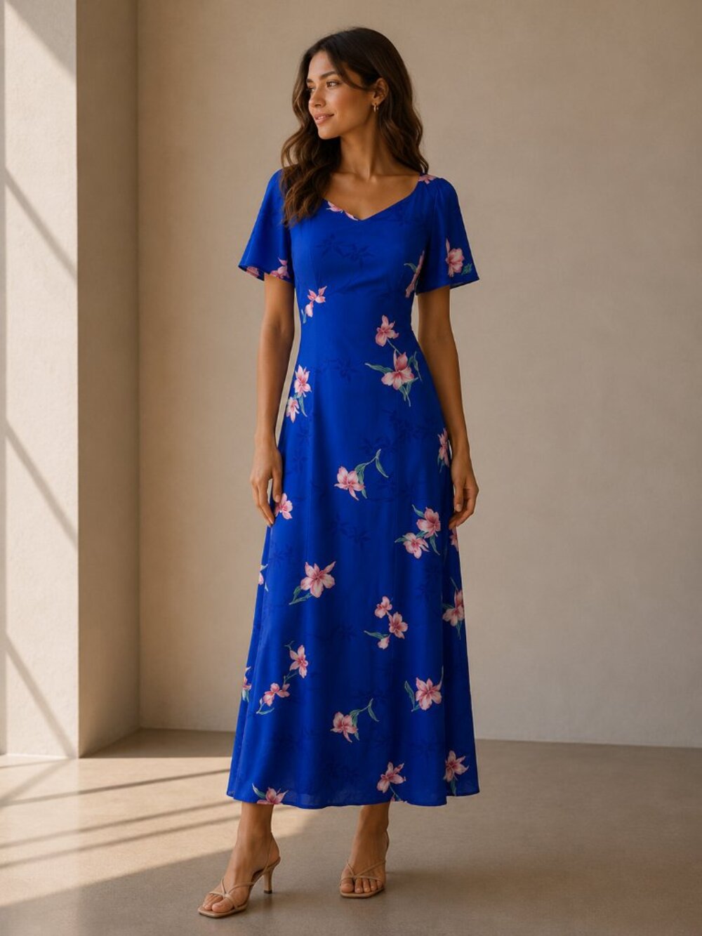 Vintage Hukilau Fashions Hawaiian Floral Maxi Dress Size 6